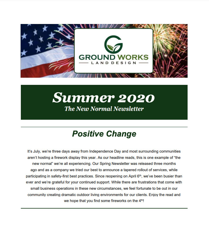 Ground Works Summer 2020 Newsletter
